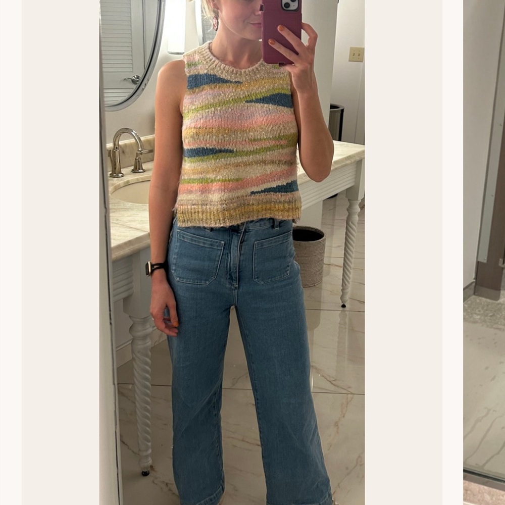 Pilcro Multicolor Knit Tank Top in Pink, Blue, Green - Picture 7 of 9